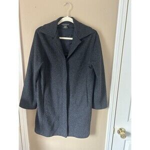 Banana Republic Women Wool Blend Long Car Dress Coat Gray Size M Preppy Work